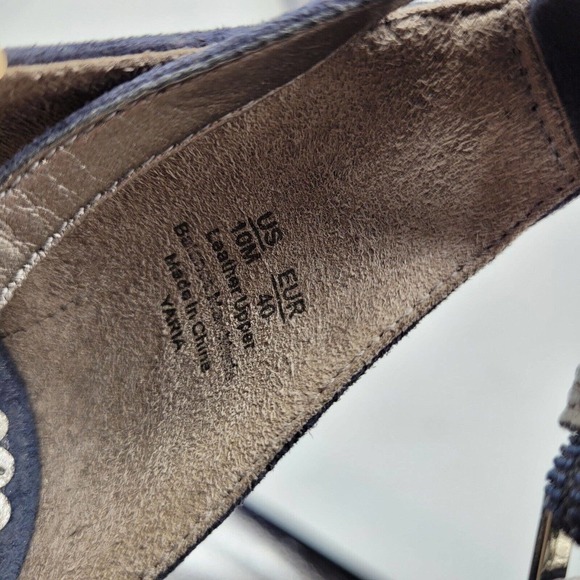 Sam Edelman Womens Yaria Blue Leather Studded Ankle Strap Heels Size 10 EU 40 - Picture 9 of 9